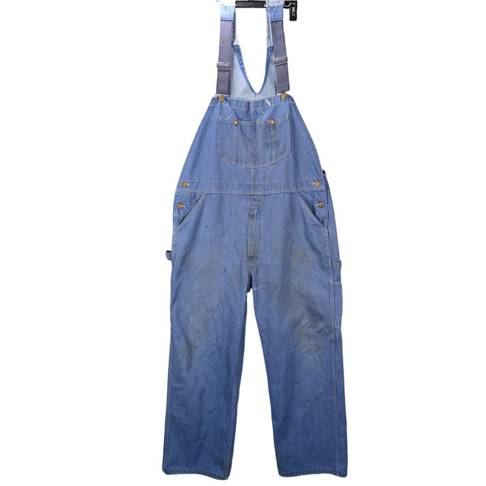 Vintage Toughskins Overalls Mens 44x29 Bibs Farm Country Western Destressed READ